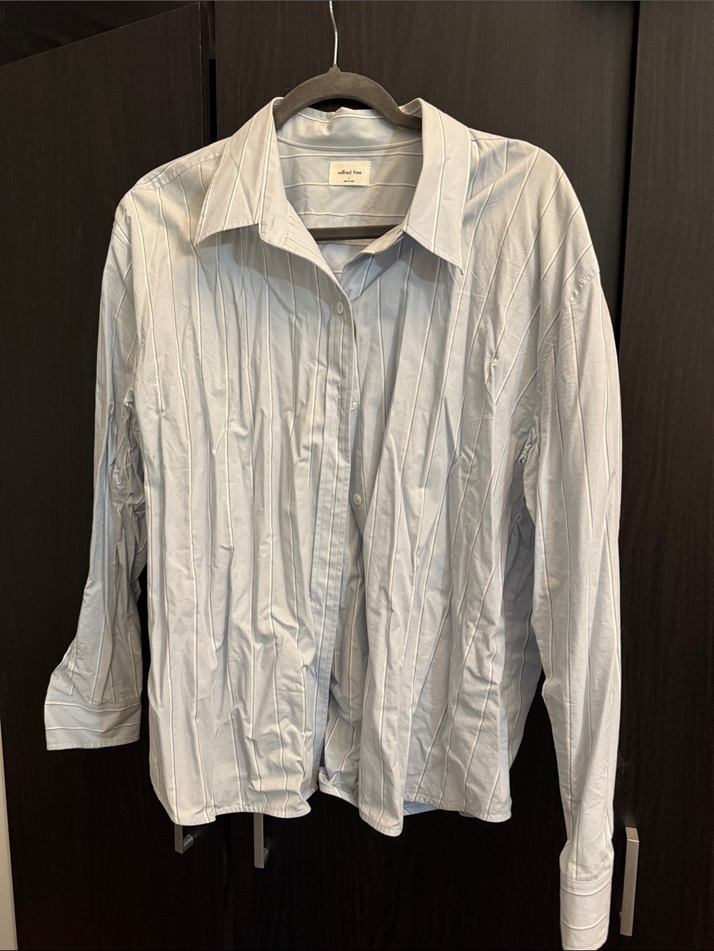 Wilfred Light Blue Pinstripe Men's Dress Shirt